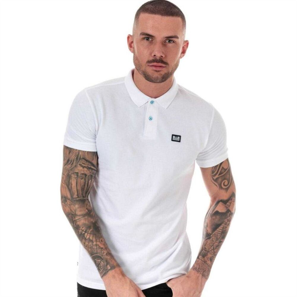 Weekend Offender Mens Barnum Cotton Polo Shirt / White